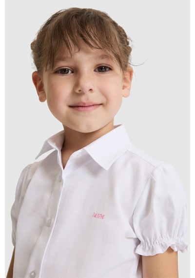 U.s. Polo Assn. Kız Çocuk Beyaz Gömlek Kısa Kollu 50324744-vr013