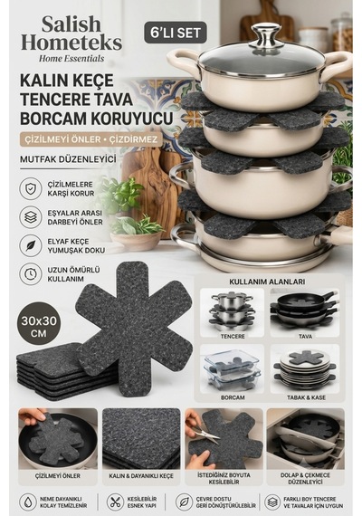 Tencere Tava Koruyucu 6'lı Set