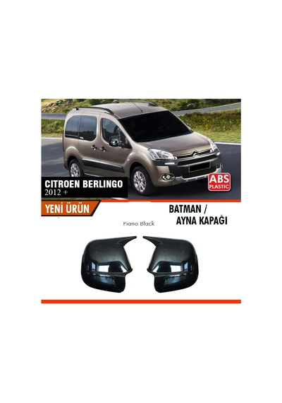 Citroen Berlingo 2012+ Uyumlu Yarasa Batman Ayna Kapağı Piano Black