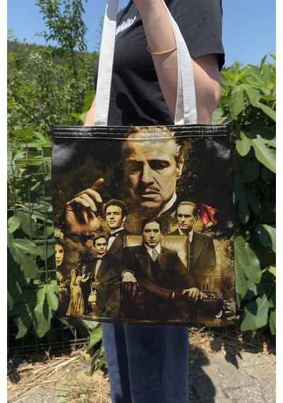 Zipzap The Godfather V5 Çift Taraflı Yazlık Kışlık Kanvas Baskı Bez Çanta