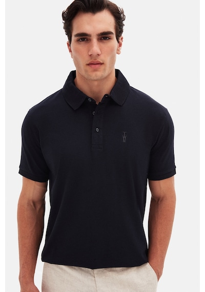 Twn Slim Fit Lacivert Pike Dokulu T-shirt 4ec146011784m Lacivert
