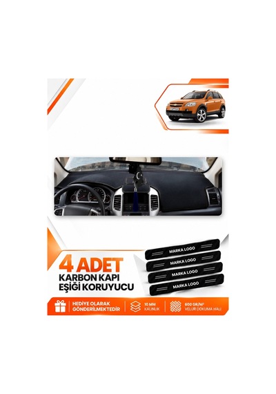 Chevrolet Captiva 2008-2011 Uyumlu Torpido Koruma Koruyucu Kılıfı Halısı Örtü - Siyah