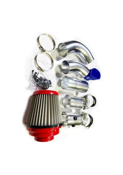 Racing Açık Hava Filtre Boru Seti Performans Filtre Kit Kırmızı