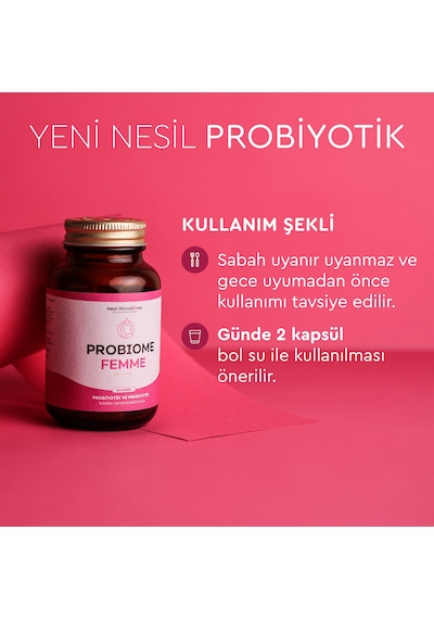 Probiome-femme Probiyotik Ve Prebiyotik İçeren Takviye Edici Gıda 60 Kapsül