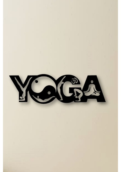 Ahşap Tablo Dekoratif Duvar Süsü Yoga Temalı Ahşap Panel Yoga Stüdyoları İçin Siyah Renk