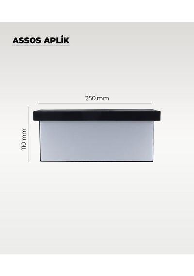 30w Assos Aplik 3200k Sarı Işık - Ip44 Siyah