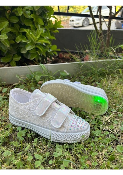 Scarpe Magiche Cırtlı Kız Çocuğu Ayakkabısı 31-35 Numara Arası Işıksızdır Krem