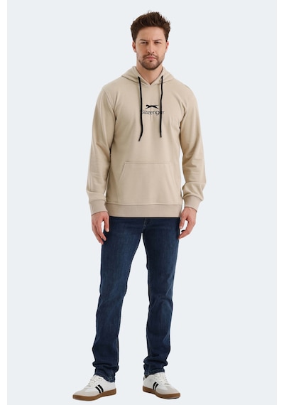 Slazenger Onca Erkek Kanguru Cepli Kapüşonlu Bej Sweatshirt Bej