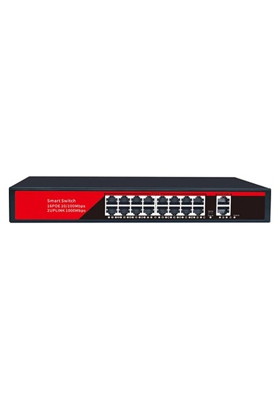 Ezcool Ez-16psf 16 Port 16xfe+2xge Gigabit Poe Switch 240w