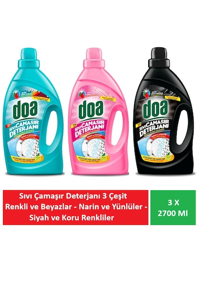 Doa Sıvı Çamaşır Deterjanı Renkliler Ve Beyazlar Bakım Ve Koruma 3 X 2700 Ml 2700 ML