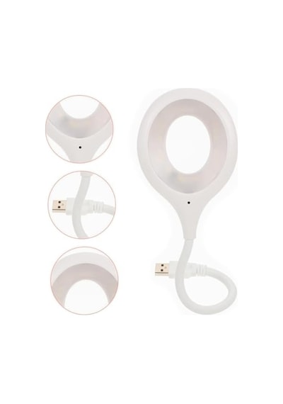 Usb Gece Kitap Okuma Lambası, 20 Smd Ledli Ve Portatif 10 Parça Siyah