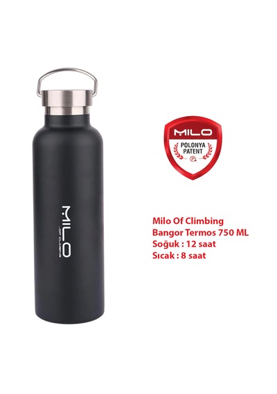 Milo Of Climbing Bangor 750 Ml Çelik Termos Siyah