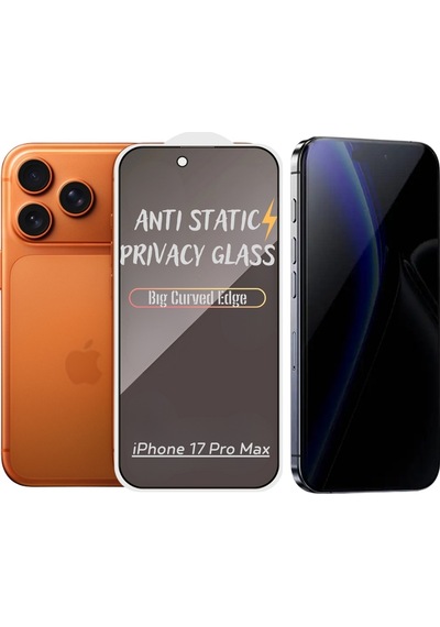 Pp Apple Uyumlu iPhone 17 Pro Max Anti-static 3d Prıvacy Hayalet Toz Tutmayan Kırılmaz Ekran Koruyucu