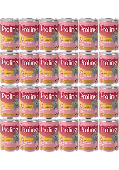 Pro Line Tavuklu ve Ciğerli Yetişkin Kedi Konservesi 24 x 395 G