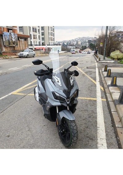 Motocam Sym Adx 250 Ön Cam 2024-2026 Model 75cm Şeffaf Renkli 4mm Uzun