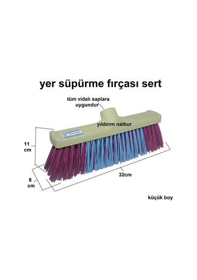 Yer Fırçası İnşaat Fırçası Sert Çöpçü Fırçası Küçük