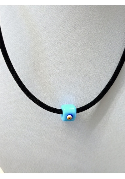 X-Ladyaccessories Cam Göz Kadife Kolye Çok Renkli