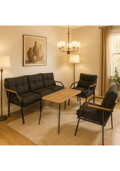 Ard & Garden Milas 311 Masalı Siyah Fermuarlı Bahçe Balkon Takımı, Cafe, Salon - Metal Kanepe Koltuk Takımı Siyah Ard & Garden Milas 311 Masalı Siyah Fermuarlı Bahçe Balkon Takımı, Cafe, Salon - Metal Kanepe Koltuk Takımı Siyah