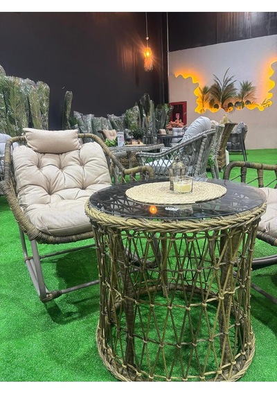 Rattan Lucas Bistro Sallanır Çay Seti, Kahverengi, Bahçe Balkon Mobilyası Rattan Lucas Bistro Sallanır Çay Seti, Kahverengi, Bahçe Balkon Mobilyası