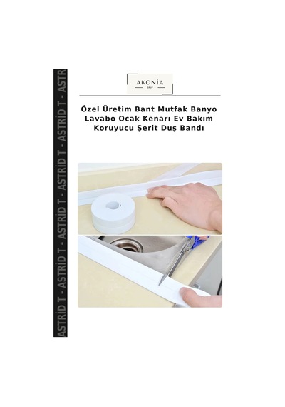 Özel Üretim Bant Mutfak Banyo Lavabo Ocak Kenarı Ev Bakım Koruyucu Şerit Duş Bandı