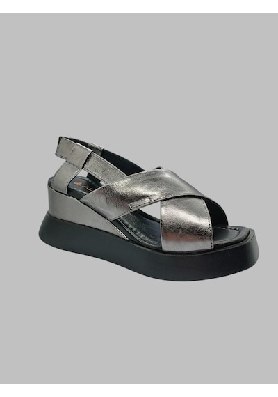 Albini A-24y101411 Kadın Deri Sandalet PLATİN