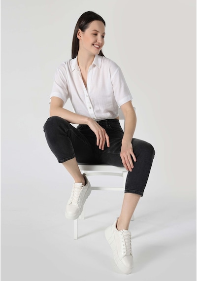 Colin's Colins Regular Fit Shirt Neck Düz Kadın Beyaz Kısa Kol Gömlek Cl1063853 Q1.v1 Ofw Beyaz Colin's Colins Regular Fit Shirt Neck Düz Kadın Beyaz Kısa Kol Gömlek Cl1063853 Q1.v1 Ofw Beyaz