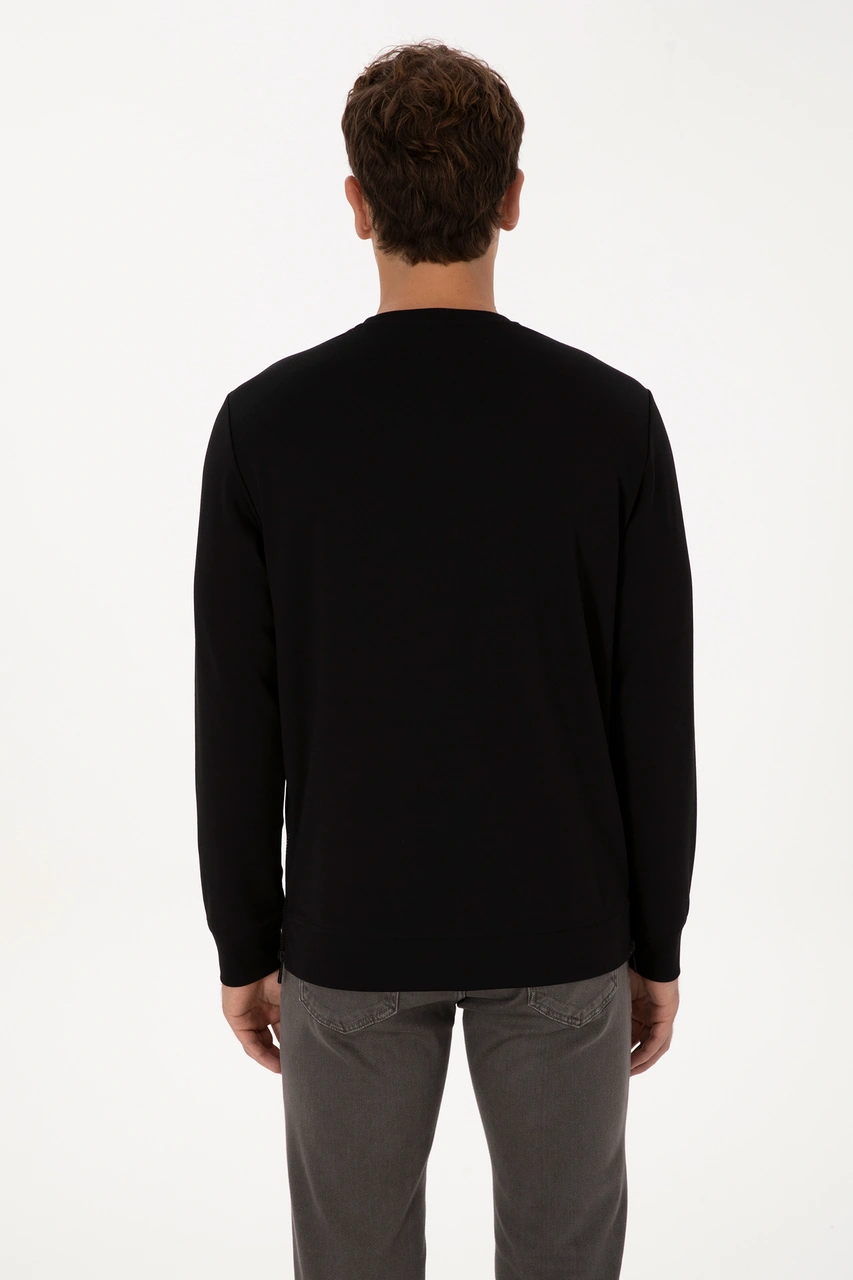 U.S. Polo Assn. Erkek Regular Fit Bisiklet Yaka Siyah Sweatshirt 50315483-VR046