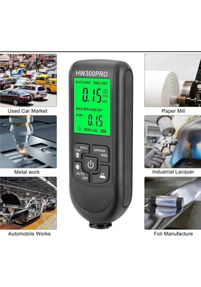 Hw-300pro Oto Boya Kalınlık Ölçer 0-2000µm Fe & Nfe Kaplama Kalınlık Test Cihazı Lisinya 0 - 25.5 CM