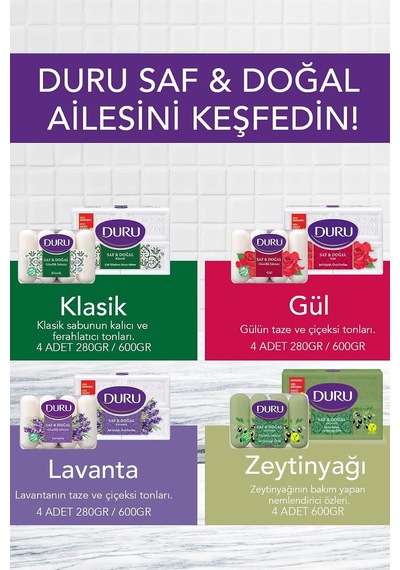 Saf & Doğal Kaynaklı Gül 16 Adet Beyaz Kalıp Sabun 4x600gr Diğer