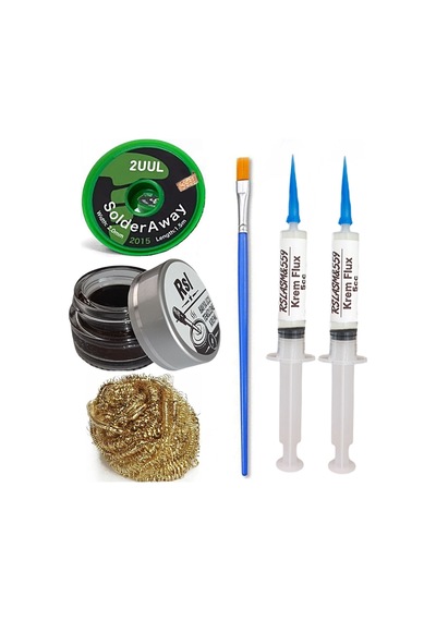 Havya Ucu Temizleme Kremi,süngeri, 2uul 2,0mm Lehim Emme Fitili Krem Flux Yüzey Lehim Temizleme Seti11
