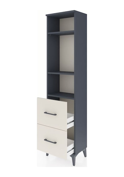 Arges Dolap 3 Raflı 2 Çekmeceli 44x30x182 Antrasit-aytaşı Antrasit