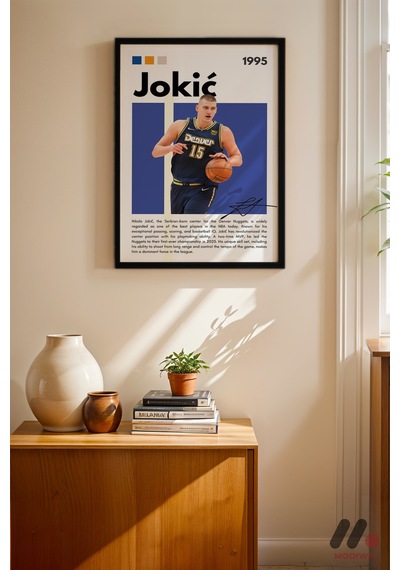 Jokic Basketbol Posteri, Siyah Çerçeveli Duvar Tablosu - Spor Severlere Hediye
