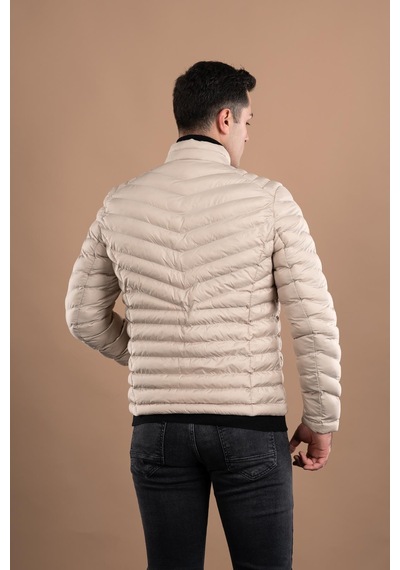 Slimfit Dik Yaka Fermuarlı Erkek Puffer Mont 001