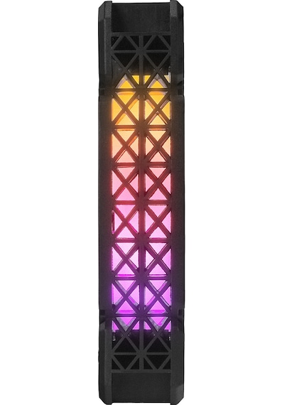 Rampage Cross F20 38cfm 1200rpm 12cm Rainbow 3p+4p Molex Soketli Siyah Kasa Fanı