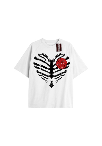 Adrift Brook Baskılı Oversize Kalıp Unisex T-shirt Beyaz