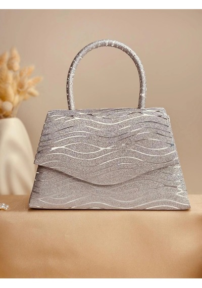 Elora Atelier Elora Liora Dalga Desenli Gümüş Simli Çanta Çok Renkli
