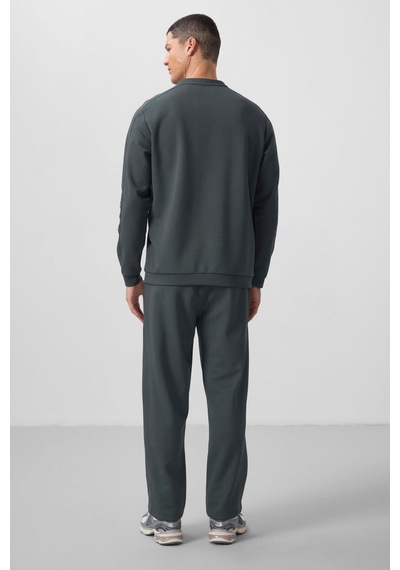 Haki Yüzeyi Dokulu Oversize Erkek Eşofman Takım - 85275 Haki