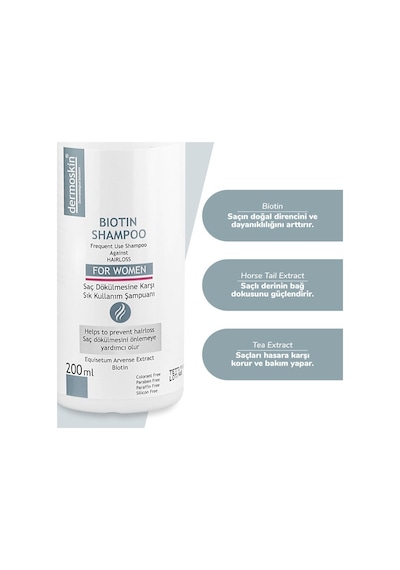 Dermoskin Kadın Biotin Şampuan 3 x 200 ML