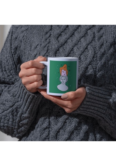 Baskılı Kupa Bardak Fotoğraflı & Tasarımlı Seramik Kahve Kupası 173 Beyaz
