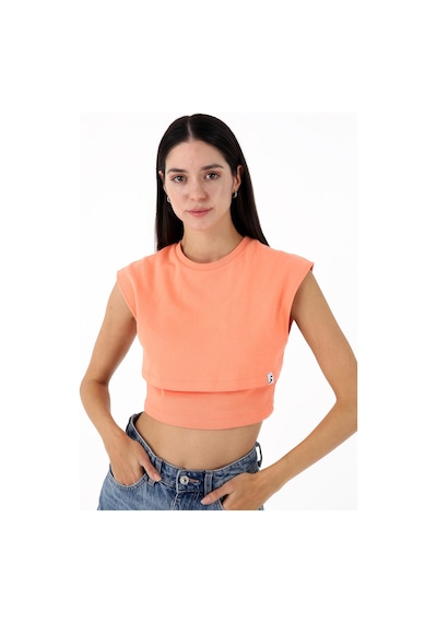 Scorp Spell Kadın Crop Tişört Sardunya Gri