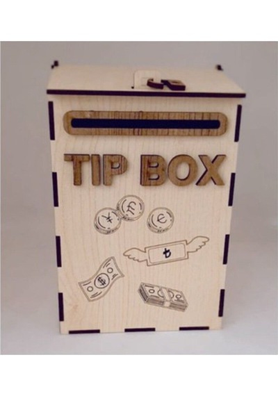 Ahşap Posta Kutusu Tip Box Bahşiş Kutusu Tipbox Kumbara