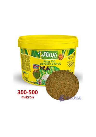 Artakua Sarımsaklı Spirulinalı Yavru Balık Yemi 3 KG Kova