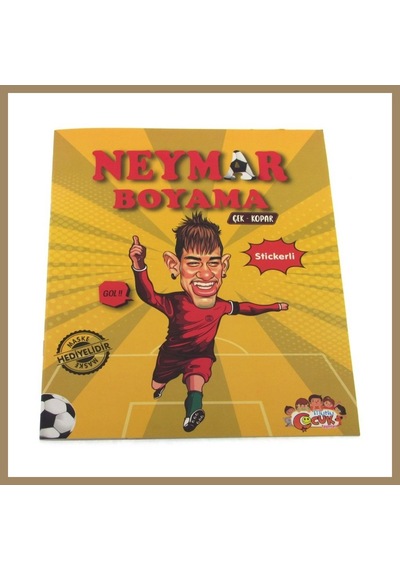 Bezos Neymar Çıkartmalı Maskeli Boyama Kitabı 22 Çok Renkli