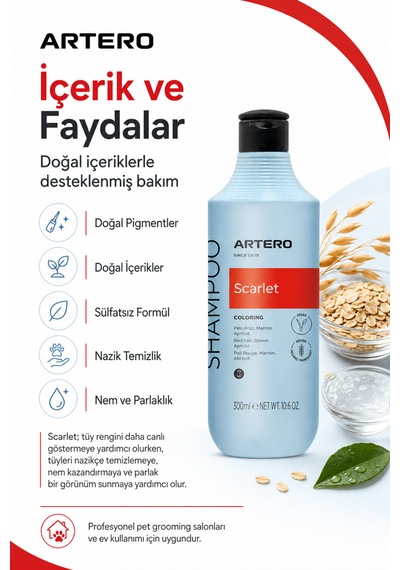 Artero Scarlet Poodle Irkına Özel Renk Arttırıcı Şampuan 300 Ml