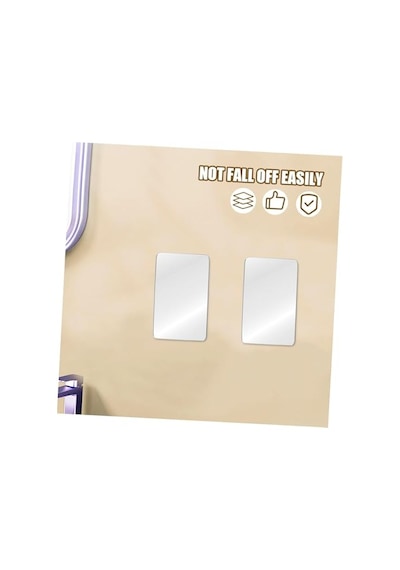 Tr Tech 2 Adet Kendinden Yapışkanlı Akrilik Pleksi Ayna, Esnek Dekoratif Sticker Duvar Aynası, Kırılmaz, Hafif, Ko Diğer