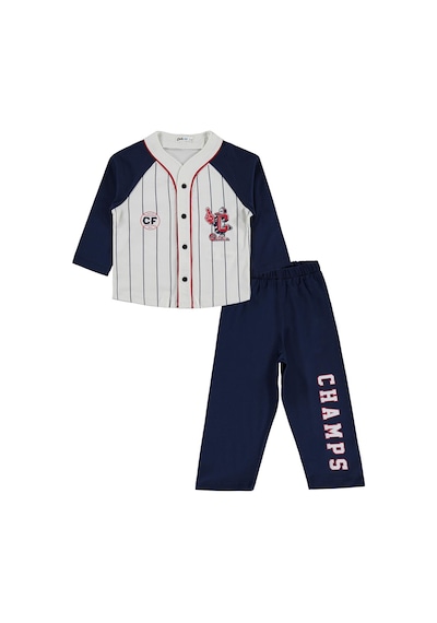 Civil Boys Çizgili Düğmeli 2-5 Yaş Pijama Takımı - Lacivert