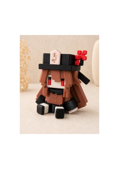 Hu Tao Genshin Impact Temalı Chibi 3d Baskı Figür, Koleksiyonluk Masaüstü Dekor