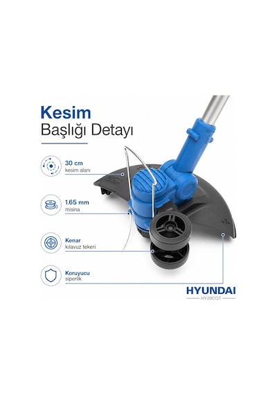 Hyundai Hy20cgt 20v Akülü Ot Biçme Ve Çim Kenar Kesme Makinesi Akü Ve Şarj Cihazı Hariç
