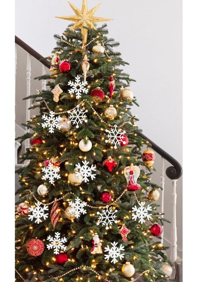 Kar Tanesi Yılbaşı Ağaç Süsü İpli 6'lı Paket 9 9 Cm
