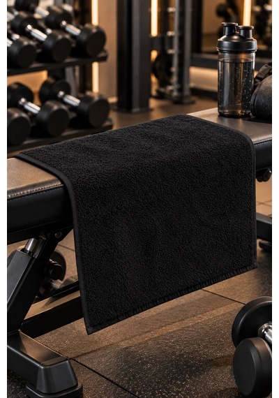 Yüksek Emici Hızlı Kuruyan Spor Salonu Havlusu Spor Havlusu %100 Organik Pamuk 50 X 90 Siyah - 945185160 Siyah